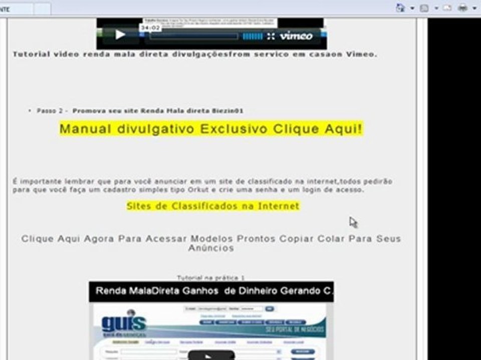 Vídeo Tutorial Renda Extra Servico em casa