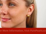 Gold South Sea Pearl Stud Earrings by Pure Pearls
