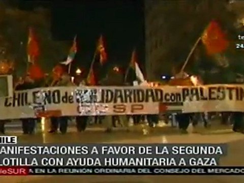 Manifestaciones en Chile en apoyo a flotilla de ayuda a Gaza