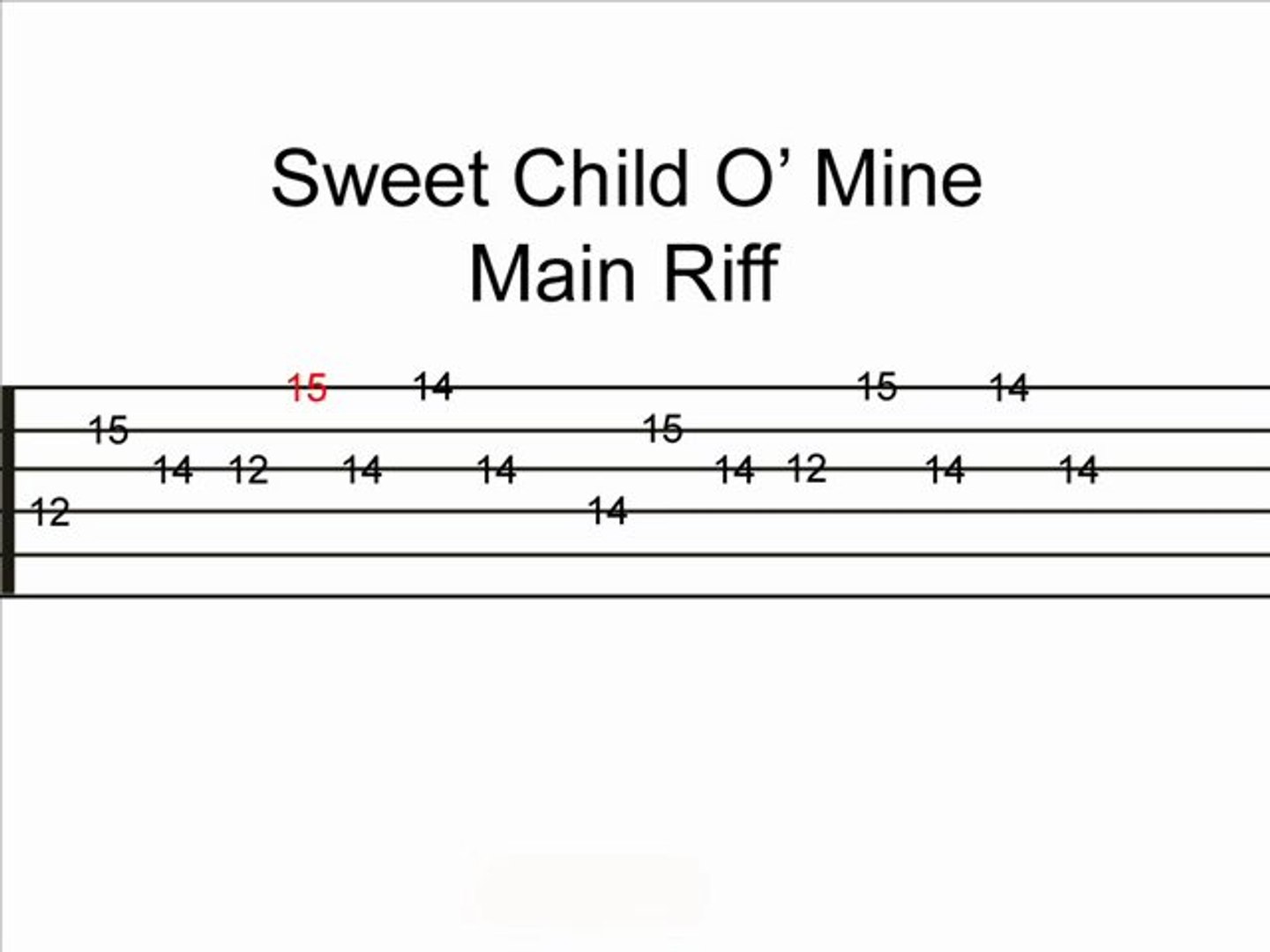 Sweet Child O Mine吉他谱 - 硬摇滚乐队枪炮与玫瑰乐队（Guns N’ Roses） - 电吉他谱 - 琴谱网