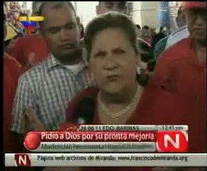 Madre de Chávez desea recuperación del Presidente