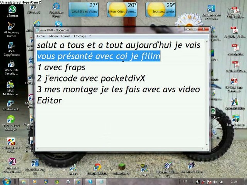 tuto avec coi je fais mes video mes montage...