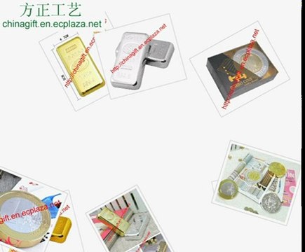 Gold bar & Gold bullion paper weight/Gold coin paper weight/Mini gold bar magnetic holder