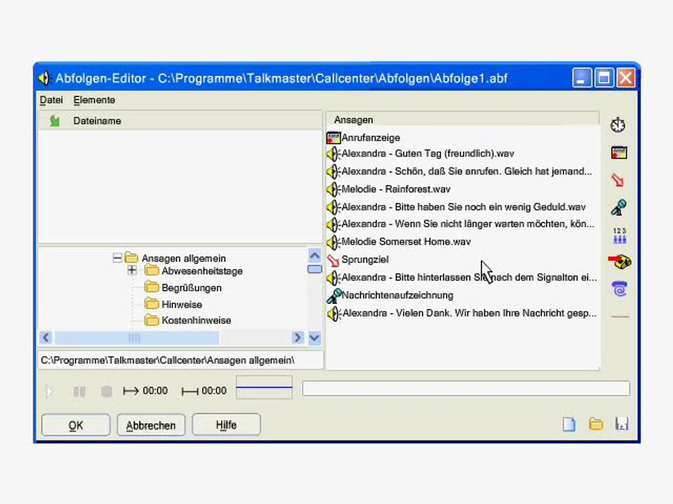Anruf-Anzeige im Talkmaster-Callcenter