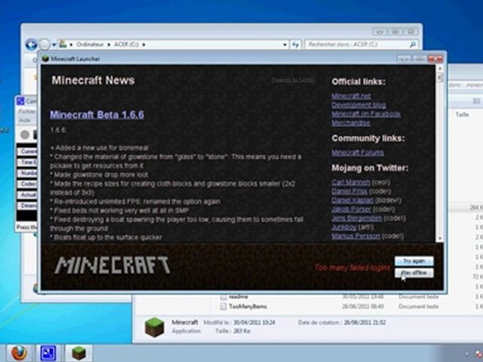 Bug pour minecraft