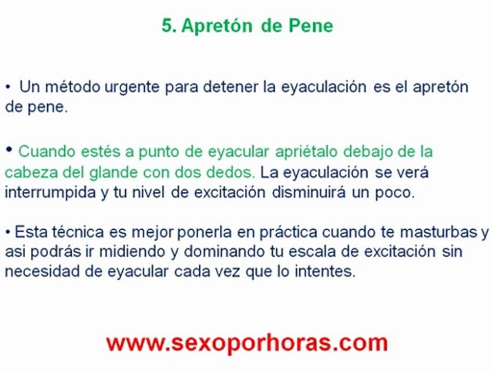 Como Retardar la Eyaculacion