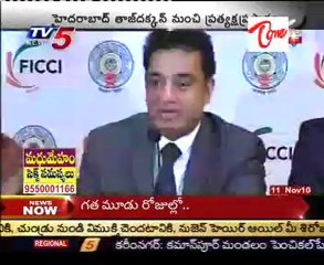 Kamal Haasan   while speaking to the media  TajDhakan in   Hyderabad