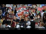UK - protesters against austerity politic after saving gangsters banksters