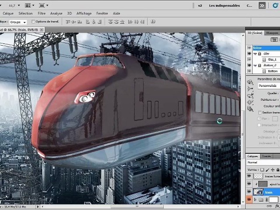video2brain - Atelier créatif avec Photoshop : Un train dans la ville