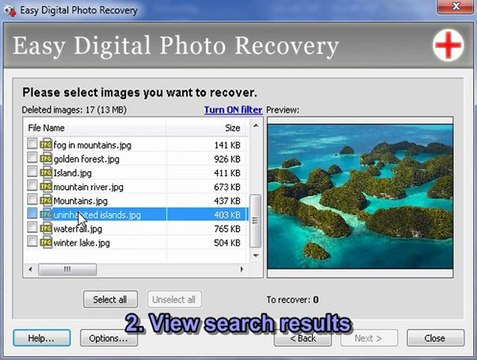 Photo recovery using Easy Digital Photo Recovery