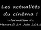 Actualités du cinéma à Albertville ! - Mercredi 29 juin 2011
