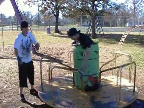 Merry go round stunt epic fail