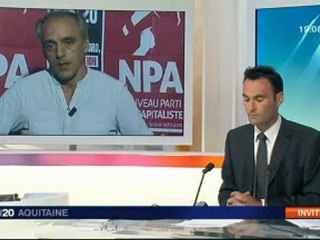 l'invité de F3 Aquitaine philippe poutou candidat  N.P.A pour 2012