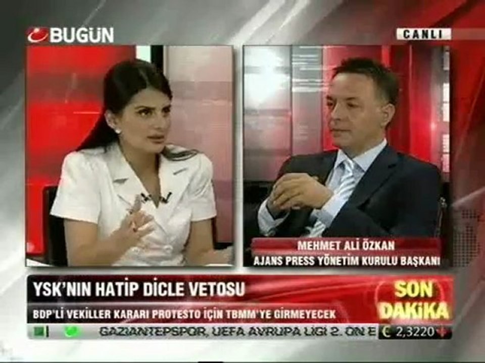Ajans Press Yönetim Kurulu Başkanı Mehmet Ali Özkan, Bugün Tv'de canlı olarak yayınlanan Haber programına konuk oldu. 23.06.2011