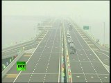 Video of worlds longest sea bridge opened in China