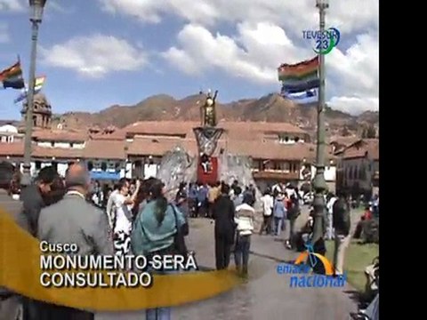 Consultara vía web si debe seguir monumento al Inca en Plaza de Armas del Cusco