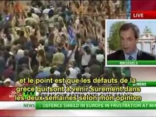 L’Euro-Député Nigel Farage Dénonce les Banques et la complicité des politiciens au pouvoir
