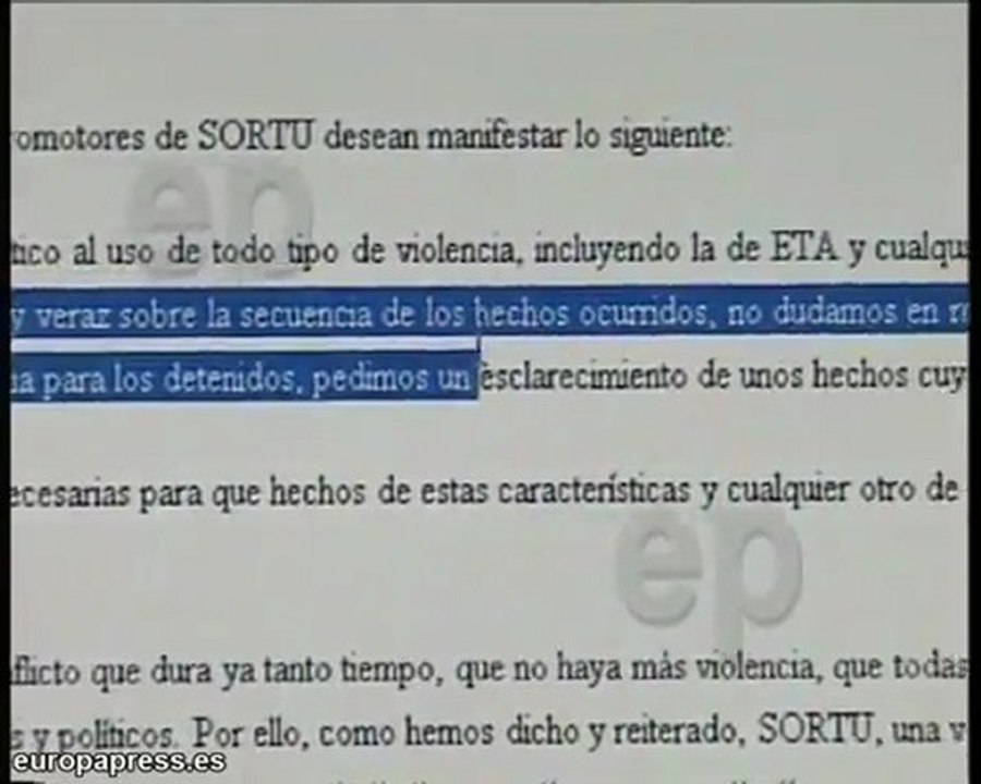 Condena de Sortu al tiroteo en Francia