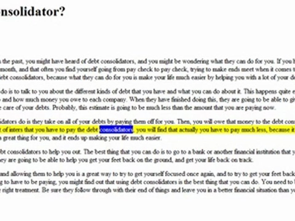 What is a Debt Consolidator?