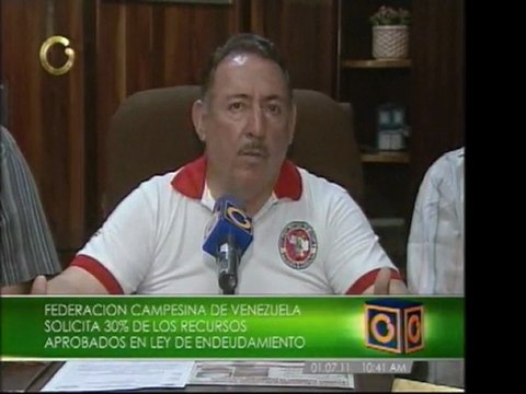Campesinos piden recursos de Ley de Endeudamiento