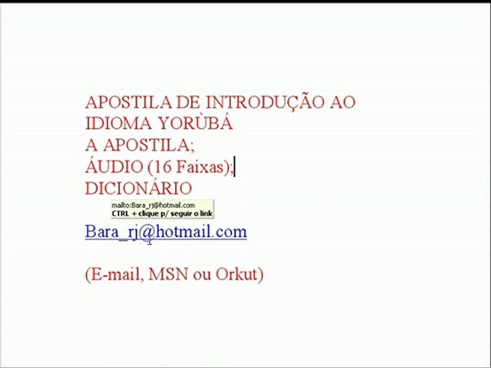 Curso de Yorùbá - Aula 9 (Olùkó Vander)