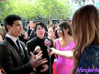 Luke Bilyk, Munro Chambers, Cristine Prosperi at 2012 Primetime Creative Arts Emmys Awards