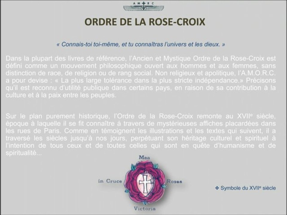 Rétrospective : AMORC, la Rose-Croix des origines à  nos jours