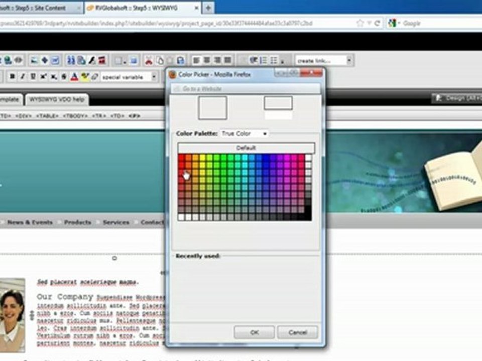 editing and formatting text in rvsitebuilder