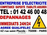 ENTREPRISE ELECTRICITE - TEL : 0142460048 - DEPANNAGES JOUR ET NUIT PARIS 16e RP