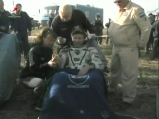 U.S.-Russian space crew touch down