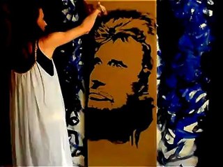 speed painting de johnny hallyday par vivi mac