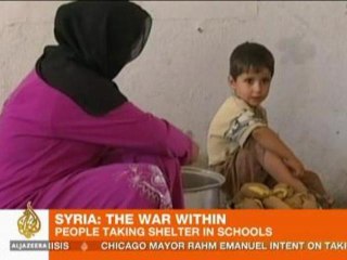 Syrians taking shelter in abandoned schools