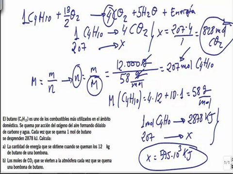 Quimica 1º bachillerato reacciones quimicas ejercicio 13