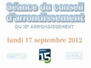Conseil d'arrondissement du 15eme du 17.09.2012