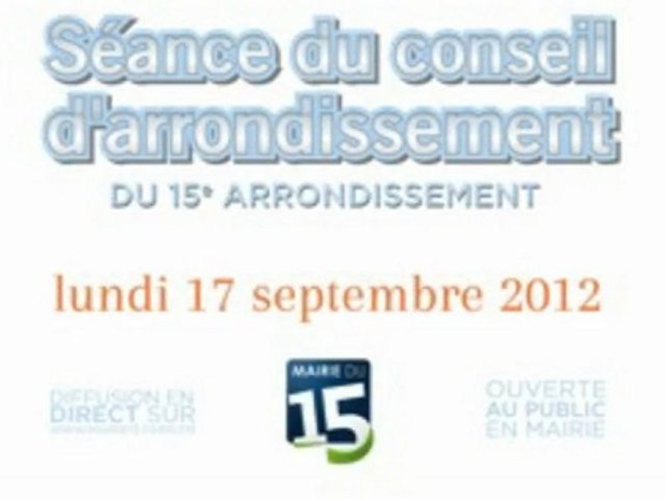 Conseil d'arrondissement du 15eme du 17.09.2012