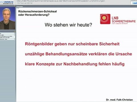 Die LNB Schmerztherapie bei Rückenschmerzen aus der Sicht eines Orthopäden - Teil 1