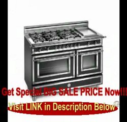 Download Video: SPECIAL DISCOUNT Matt Black 48 Six-Burner Gas Range Electric Griddle