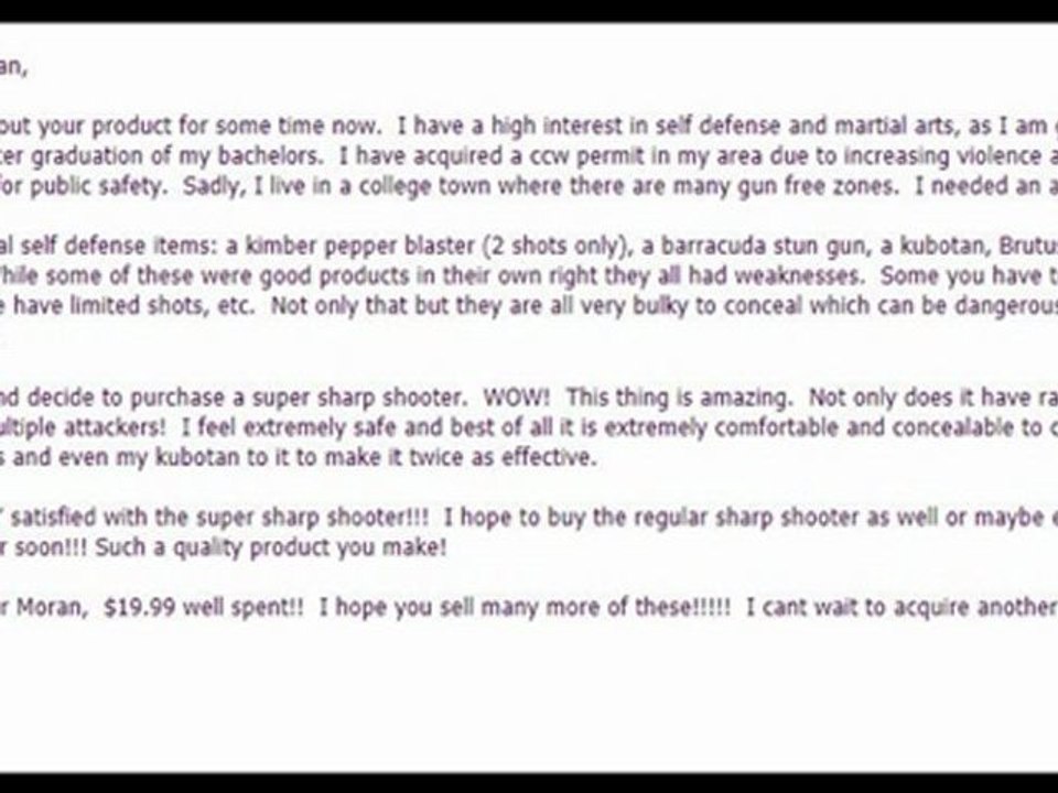 Customer Letter 100% real