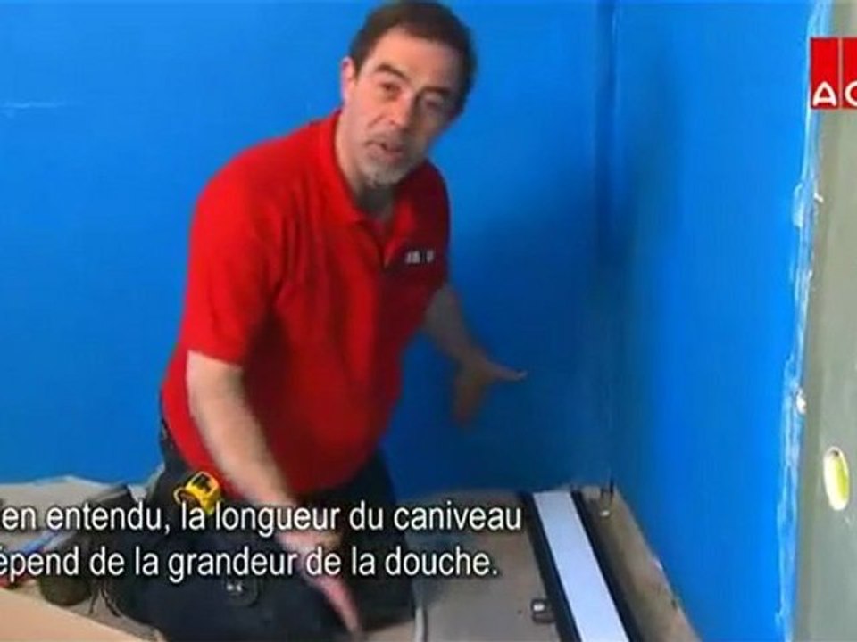 Pose d'un caniveau de douche ACO Top Showerline