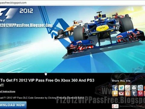 F1 2012 VIP Pass Code Leaked