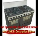 BEST BUY 48 Pro-Style Dual-Fuel LP Gas Range with 6 Sealed Ultra High-Low Burners 3.69 cu. ft. Convection Electric Oven Self-Cleaning and Double Sided Grill/Griddle Black with Brass