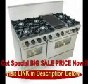 48 Pro-Style Dual-Fuel LP Gas Range with 6 Open Burners 3.69 cu. ft. Convection Oven Self-Cleaning and Double Sided Grill/Griddle Stainless Steel with Brass FOR SALE