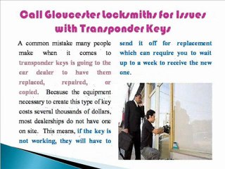 Gloucester Locksmith service - At Your Service!