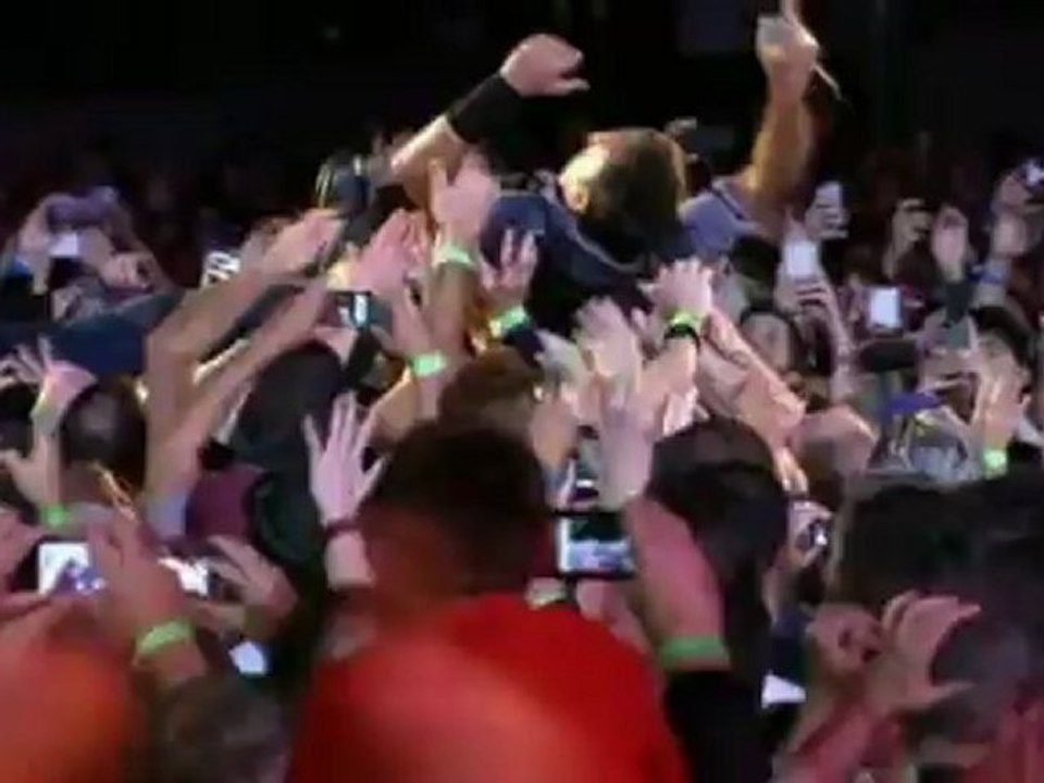 Bruce Springsteen crowd surfs in New Jersey