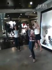 At Front of Abercrombie and Fitch Shop