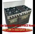 SPECIAL DISCOUNT 48 Pro-Style Dual-Fuel Range with 6 Open Burners Vari-Flame Simmer on Front Burners 3.69 cu. ft. Convection Oven Self-Cleaning and Double Sided Grill/Griddle Black with Brass
