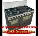 BEST PRICE 48 Pro-Style Dual-Fuel Range with 6 Open Burners Vari-Flame Simmer on Front Burners 3.69 cu. ft. Convection Oven Self-Cleaning and Double Sided Grill/Griddle Black with Brass