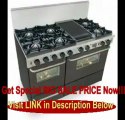 SPECIAL DISCOUNT 48 Pro-Style Dual-Fuel LP Gas Range with 6 Open Burners 3.69 cu. ft. Convection Oven Self-Cleaning and Double Sided Grill/Griddle Black with Brass