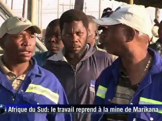 Afrique du Sud: le travail reprend à Marikana