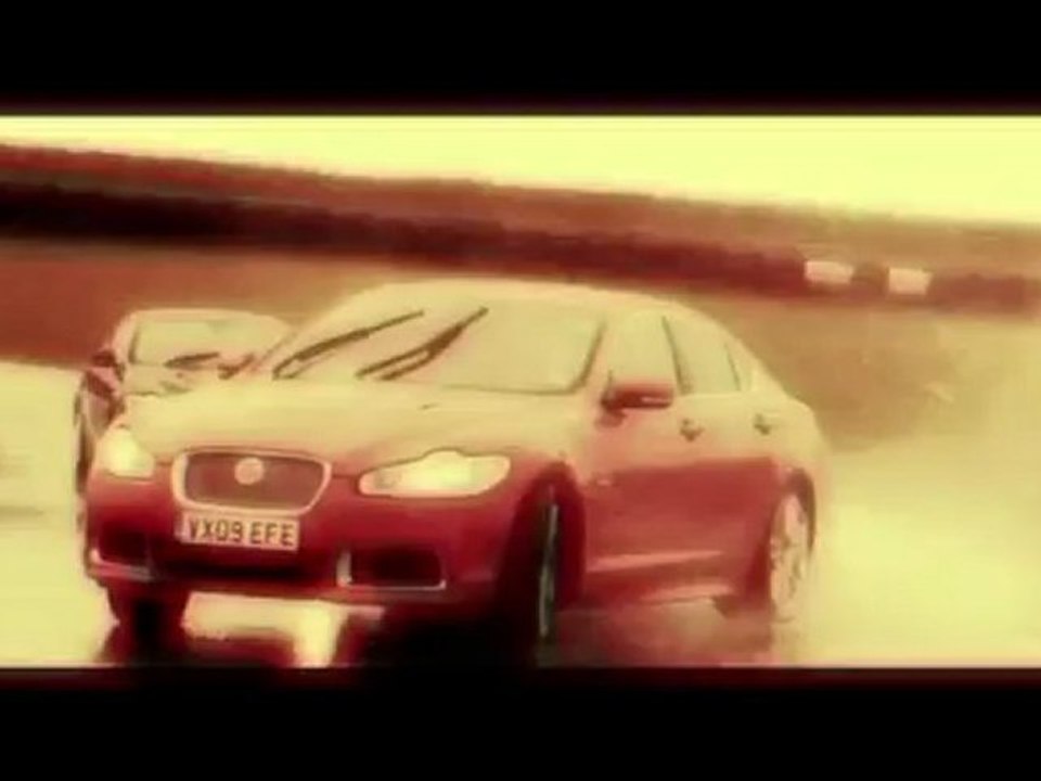 Two Jaguar XFR's drifting in Wales at the Anglesey race track (2010)